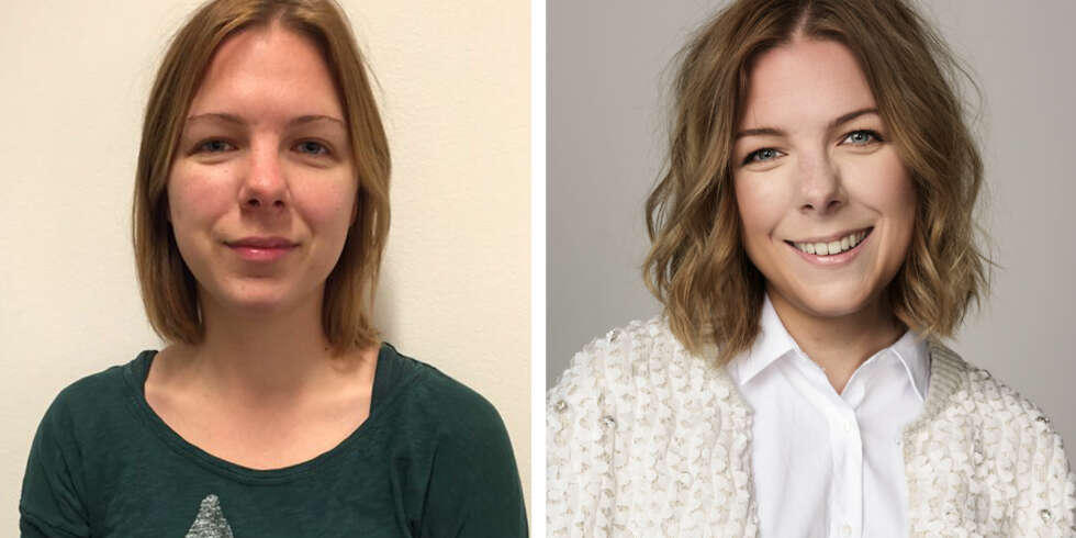 FØR OG ETTER: Barne- og ungdomsarbeideren Nina Paulsen ble valgt ut til bli ny-dag med magasinet Kamille. FØR OG ETTER: Barne- og ungdomsarbeideren Nina Paulsen ble valgt ut til bli ny-dag med magasinet Kamille.