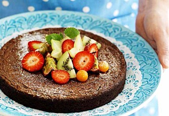 Kladdekake med mørk sjokolade. Kladdekake med mørk sjokolade.