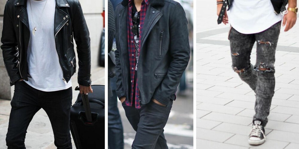 ROCKA: Skinny jeans, mørke farger og en solid skinnjakke preger denne mannens garderobe. Gjerne et par vintage t-skjorter med bandlogoen trykt til brystet. ROCKA: Skinny jeans, mørke farger og en solid skinnjakke preger denne mannens garderobe. Gjerne et par vintage t-skjorter med bandlogoen trykt til brystet.