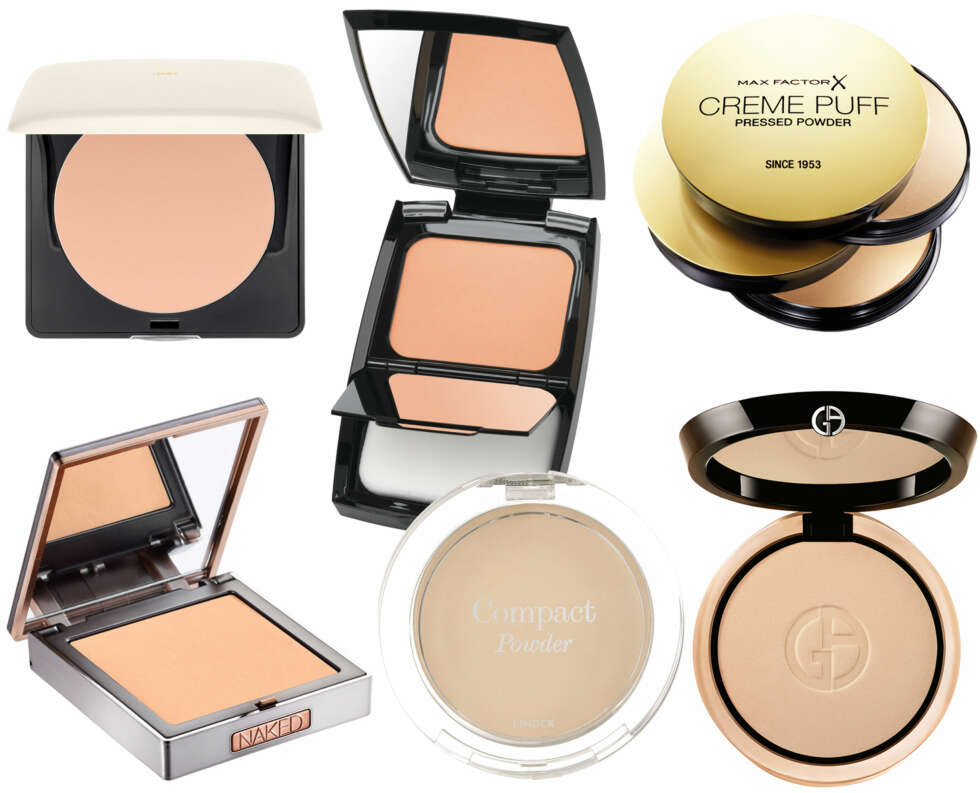 PUDDERFOUNDATION (f.v.): H&M Perfecting powder Golden Beige, kr 99. Lancôme Teint Idole Ultra Compact 01 Beige Albâtre, kr 465. Max Factor Creme Puff Pressed Powder, kr 119. Urban Decay Naked Skin Compact Powder Medium Light, kr 285. Lindex Compact Powder Honey Beige, kr 79,50. Giorgio Armani Luminous Silk Compact 2, kr 385. PUDDERFOUNDATION (f.v.): H&M Perfecting powder Golden Beige, kr 99. Lancôme Teint Idole Ultra Compact 01 Beige Albâtre, kr 465. Max Factor Creme Puff Pressed Powder, kr 119. Urban Decay Naked Skin Compact Powder Medium Light, kr 285. Lindex Compact Powder Honey Beige, kr 79,50. Giorgio Armani Luminous Silk Compact 2, kr 385.