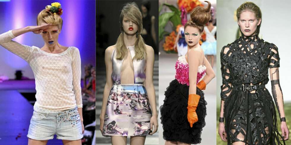 FRA VENSTRE: Fam Irvoll, Prada, Dior, Rodarte. FRA VENSTRE: Fam Irvoll, Prada, Dior, Rodarte.