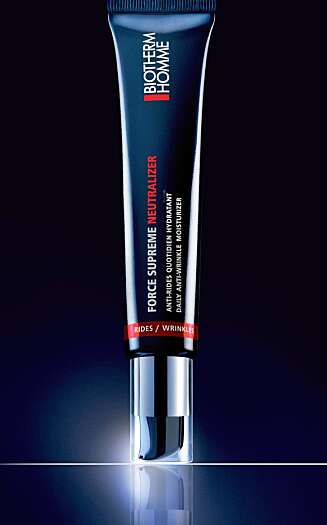 RYNKEFJERNER FOR MENN: Biotherm Homme har utviklet en egen antirynkekrem egnet for menn. RYNKEFJERNER FOR MENN: Biotherm Homme har utviklet en egen antirynkekrem egnet for menn.