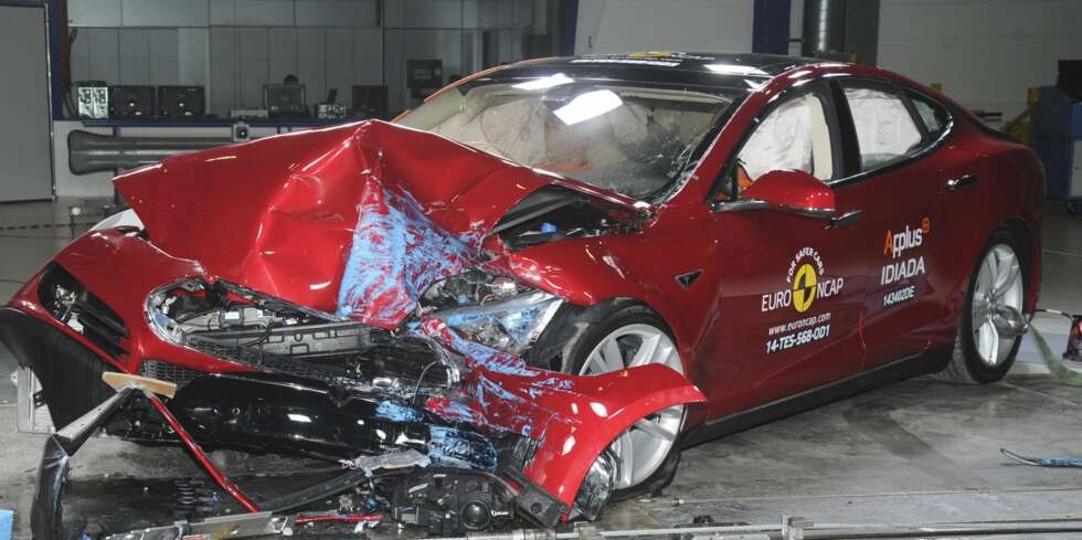 IKKE BEST: Tesla Model S er ikke best av elbilene som EuroNCAP har testet. FOTO: EuroNCAP IKKE BEST: Tesla Model S er ikke best av elbilene som EuroNCAP har testet. FOTO: EuroNCAP