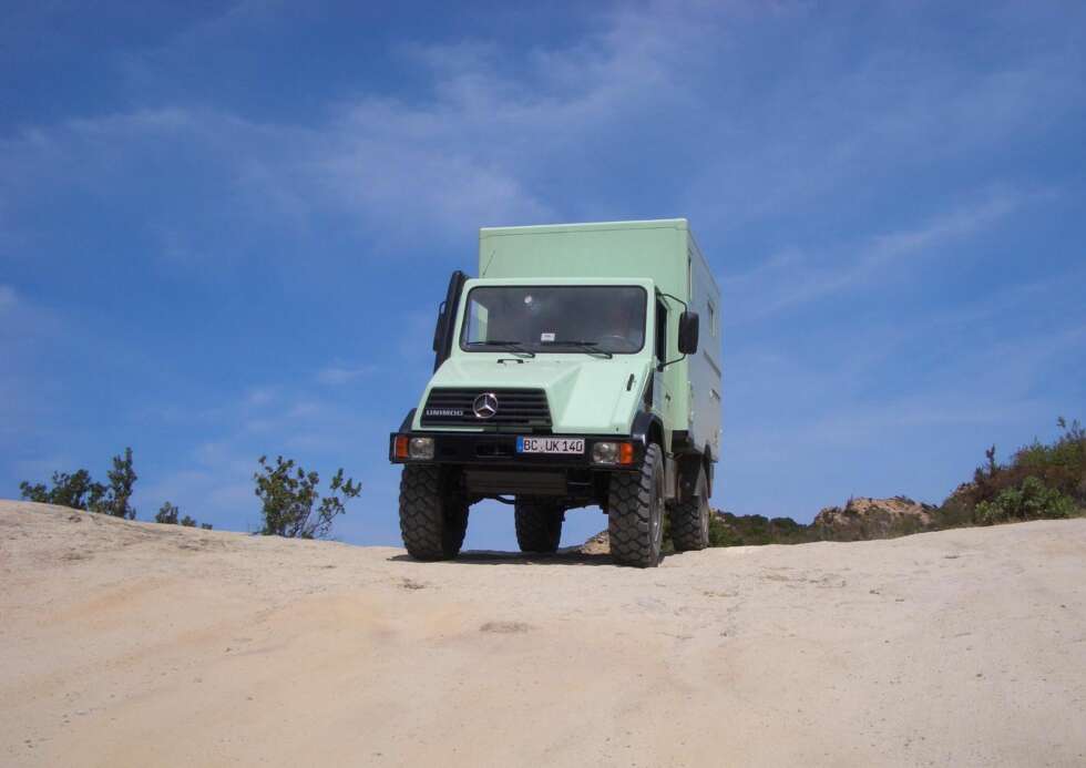 TERRENG-TILPASSET: Råskinnet av en Unimog passer bedre i terreng enn på motorvei. TERRENG-TILPASSET: Råskinnet av en Unimog passer bedre i terreng enn på motorvei.