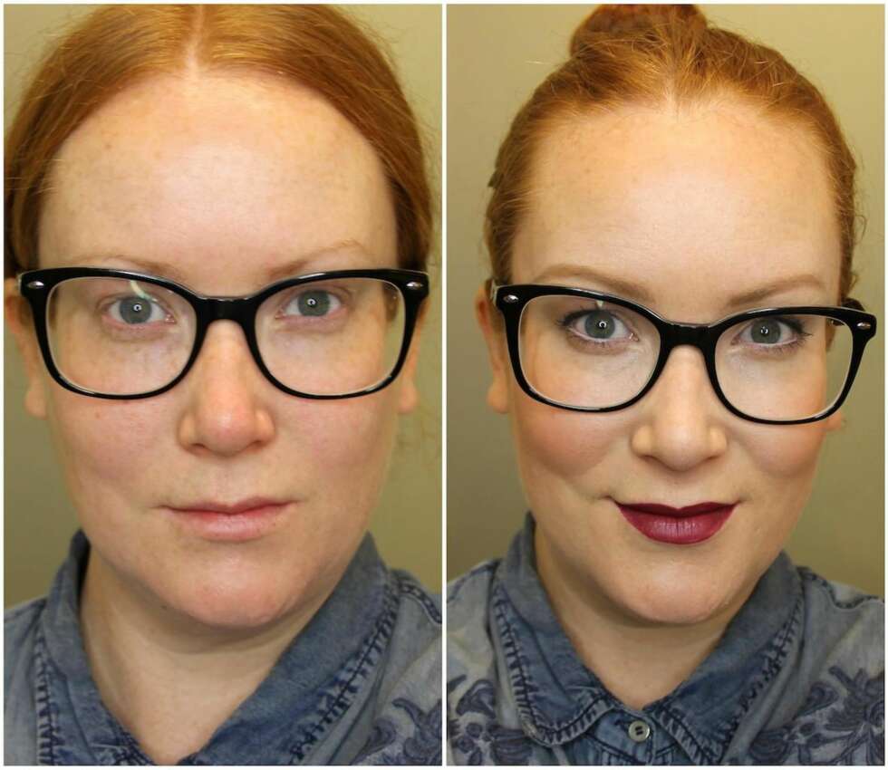 FØR/ETTER: Selv om sminken er naturlig og fin, får man langt bedre utnytte av øyne og ansikt med riktig sminke. FØR/ETTER: Selv om sminken er naturlig og fin, får man langt bedre utnytte av øyne og ansikt med riktig sminke.