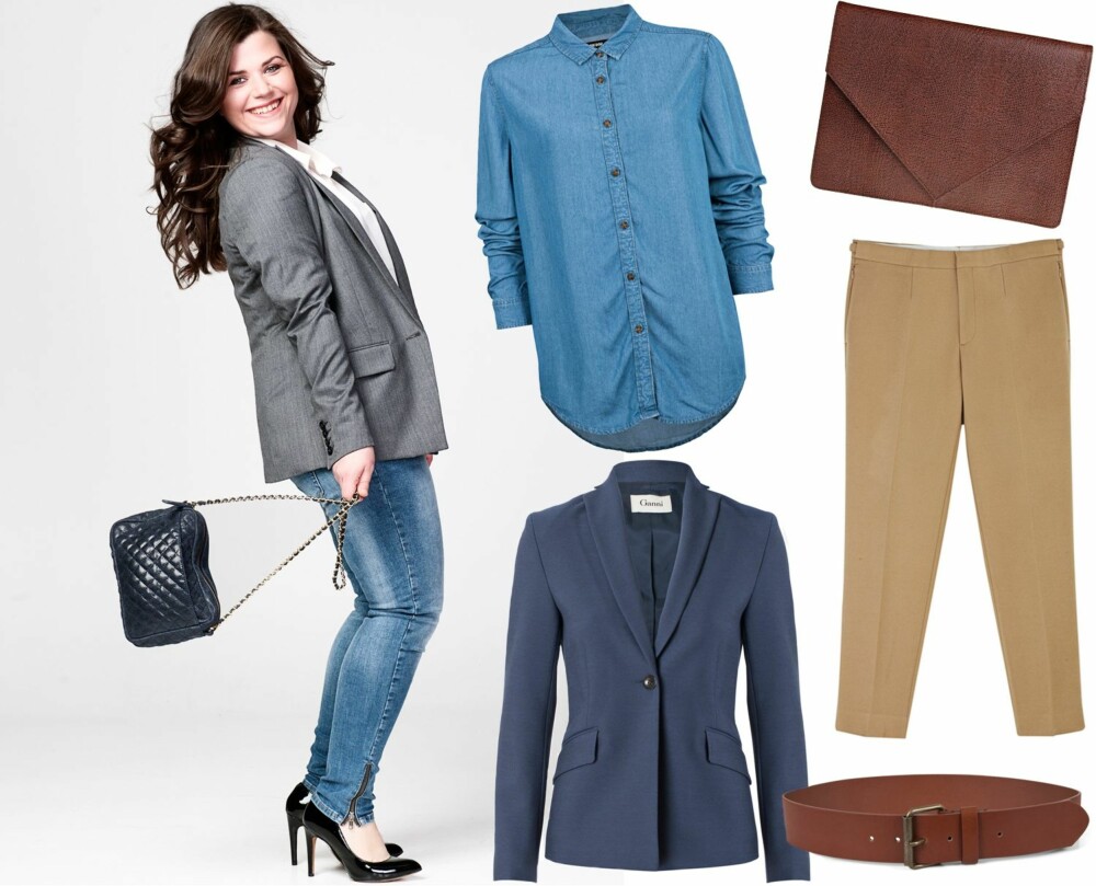 LINE HAR PÅ SEG: Dressjakke fra Lindex, kr 399. Bluse fra Cathrine Hammel, kr 899. Jeans fra Bik Bok, kr 599. Sko fra Clarks, kr 1395. Veske fra Ganni, kr 1599. PRODUKTFORSLAG: Skjorte fra Bik Bok, kr 299. Dressjakke fra Ganni, kr 2199. Belte fra Bik Bok, kr 99. Clutch fra By Malene Birger, kr 2499. Bukse fra COS, kr 900. LINE HAR PÅ SEG: Dressjakke fra Lindex, kr 399. Bluse fra Cathrine Hammel, kr 899. Jeans fra Bik Bok, kr 599. Sko fra Clarks, kr 1395. Veske fra Ganni, kr 1599. PRODUKTFORSLAG: Skjorte fra Bik Bok, kr 299. Dressjakke fra Ganni, kr 2199. Belte fra Bik Bok, kr 99. Clutch fra By Malene Birger, kr 2499. Bukse fra COS, kr 900.