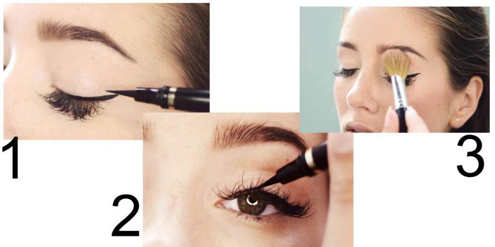 STEG FOR STEG: Med en flytende eyeliner får du en enkel partylook på kort tid. STEG FOR STEG: Med en flytende eyeliner får du en enkel partylook på kort tid.
