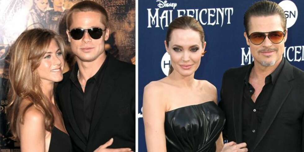 STJAL EKTEMANNEN: Fra 2000 til 2005 var Jennifer Aniston gift med Brad Pitt, men under innsillingen av «Mr. & Mrs. Smith» fra 2005 ble Brad forelsket i Angelina da han fremdeles var gift med Jennifer. STJAL EKTEMANNEN: Fra 2000 til 2005 var Jennifer Aniston gift med Brad Pitt, men under innsillingen av «Mr. & Mrs. Smith» fra 2005 ble Brad forelsket i Angelina da han fremdeles var gift med Jennifer.