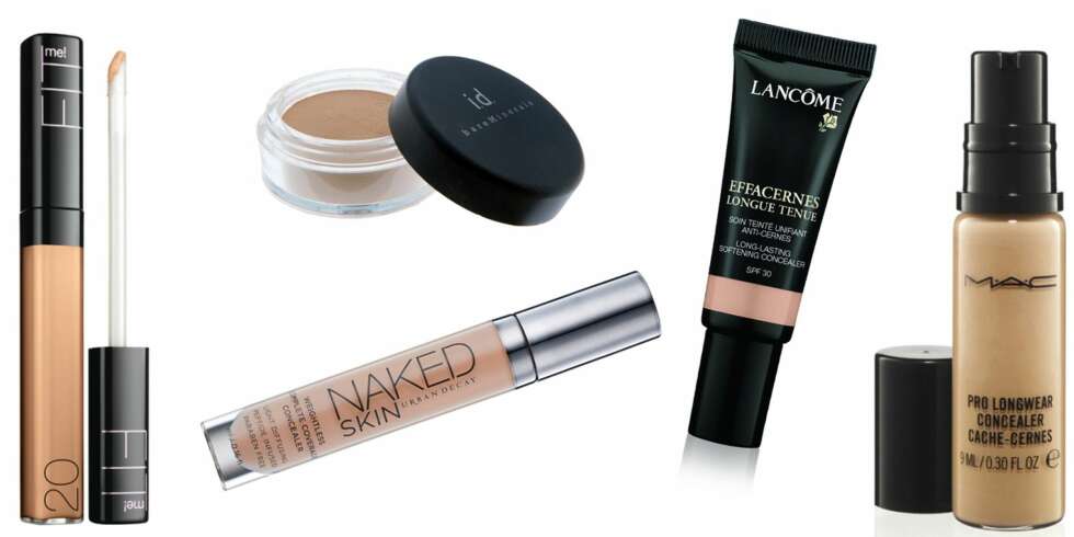 MATTE CONCEALERE (f.v.): Maybelline Fit Me, kr 99. Urban Decay Naked Skin Concealer, kr 210. bareMinerals Concealer, kr 389. Lancôme Effacernes Longue Tenue Concealer, kr 310. Mac Pro Long Concealer, kr 160. MATTE CONCEALERE (f.v.): Maybelline Fit Me, kr 99. Urban Decay Naked Skin Concealer, kr 210. bareMinerals Concealer, kr 389. Lancôme Effacernes Longue Tenue Concealer, kr 310. Mac Pro Long Concealer, kr 160.