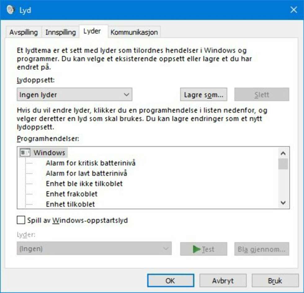 HELT STILLE: Skru av alle lyder om du vil ha en PC som ikke piper for den minste ting. HELT STILLE: Skru av alle lyder om du vil ha en PC som ikke piper for den minste ting.
