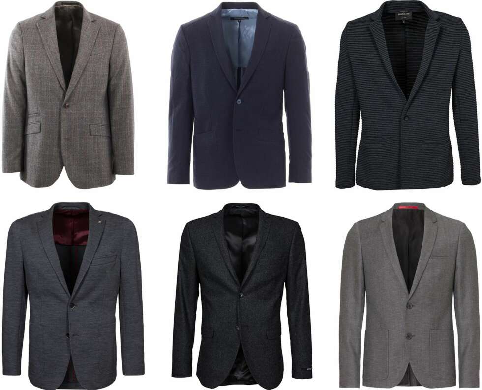 ULIKE HERREBLAZERE: <b>Øverst fra venstre:</b> Riccovero, kr 3800. Johnny Love, kr 3000. River Island, kr 699. <b>Nederst fra venstre:</b> Hackett, kr 4995. Tiger of Sweden, kr 2995. Hugo, kr 3499. ULIKE HERREBLAZERE: <b>Øverst fra venstre:</b> Riccovero, kr 3800. Johnny Love, kr 3000. River Island, kr 699. <b>Nederst fra venstre:</b> Hackett, kr 4995. Tiger of Sweden, kr 2995. Hugo, kr 3499.