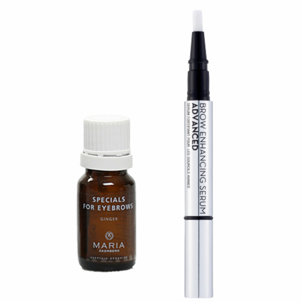 1. Serum med peptider og proteiner, som fremmer hårveksten. Brukes morgen og kveld. Brow Enhancing Serum Advanced, Anastasia hos Coverbrands.no, kr 485. 2. Styrkende øyebrynsolje som pleier om natta og former om dagen. Lover å gjøre brynene fyldigere og sterkere. Specials for eyebrows fra Maria Åkerberg, kr 95. 1. Serum med peptider og proteiner, som fremmer hårveksten. Brukes morgen og kveld. Brow Enhancing Serum Advanced, Anastasia hos Coverbrands.no, kr 485. 2. Styrkende øyebrynsolje som pleier om natta og former om dagen. Lover å gjøre brynene fyldigere og sterkere. Specials for eyebrows fra Maria Åkerberg, kr 95.