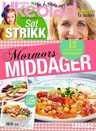 MORMORS MIDDAGER: 12 deilige, tradisjonelle retter fra det norske kjøkken finner du i bilaget, som følger med Norsk Ukeblad nr 40. MORMORS MIDDAGER: 12 deilige, tradisjonelle retter fra det norske kjøkken finner du i bilaget, som følger med Norsk Ukeblad nr 40.