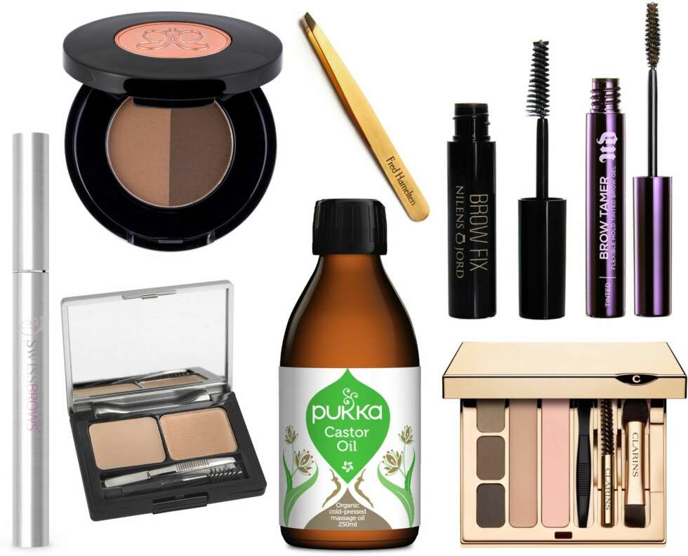 TRIKS MOT OVERNAPPEDE ØYENBRYN (f.v.): Anastasia Beverly Hills Brow Powder Duo, kr 255. Fred Hamelten - Pinsett Gull, kr 350 hos makestyle.no. Nilens Jord Brow Fix Transparent Open, kr 169. Urban Decay Perfect Eyes & Brows Palette, kr 185. L'oréal Paris Brow Artist Genius Kit Light to Medium, kr 149. Pukka Castor Oil, kr 198. Clarins Perfect Eyes & Brows Palette, kr 435. TRIKS MOT OVERNAPPEDE ØYENBRYN (f.v.): Anastasia Beverly Hills Brow Powder Duo, kr 255. Fred Hamelten - Pinsett Gull, kr 350 hos makestyle.no. Nilens Jord Brow Fix Transparent Open, kr 169. Urban Decay Perfect Eyes & Brows Palette, kr 185. L'oréal Paris Brow Artist Genius Kit Light to Medium, kr 149. Pukka Castor Oil, kr 198. Clarins Perfect Eyes & Brows Palette, kr 435.