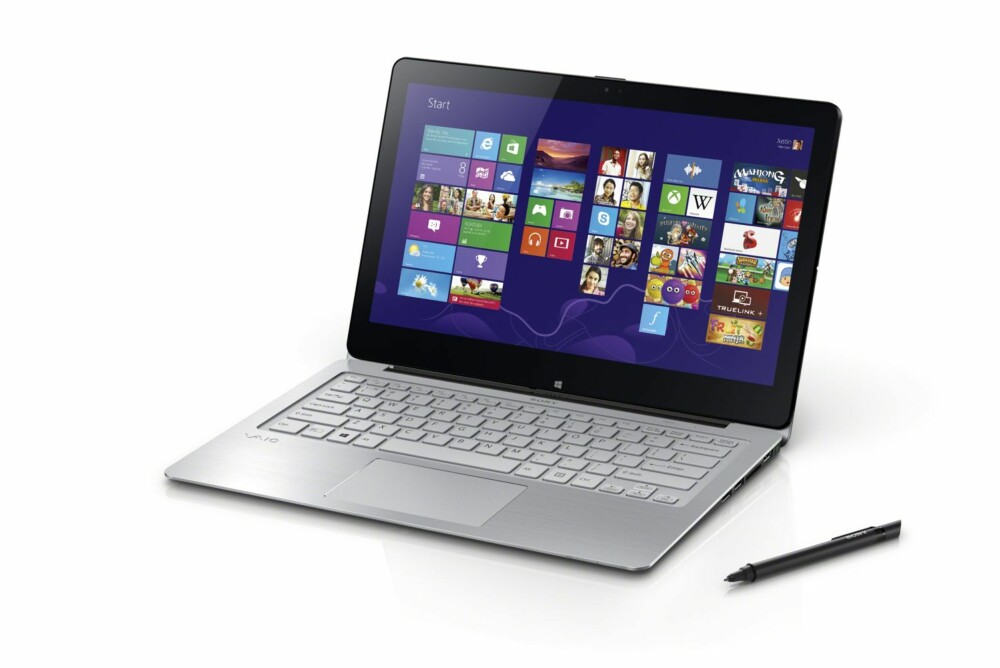 VANLIG PC: Sony Vaio Fit kan brukes som en vanlig PC eller du kan velge å brukel touchskjermen med eller uten penn. VANLIG PC: Sony Vaio Fit kan brukes som en vanlig PC eller du kan velge å brukel touchskjermen med eller uten penn.