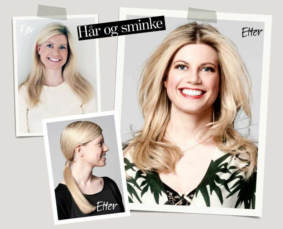 HÅR OG MAKEUP: Hanne fikk to frisyrevarianter og en frisk vårlook på sminken. HÅR OG MAKEUP: Hanne fikk to frisyrevarianter og en frisk vårlook på sminken.