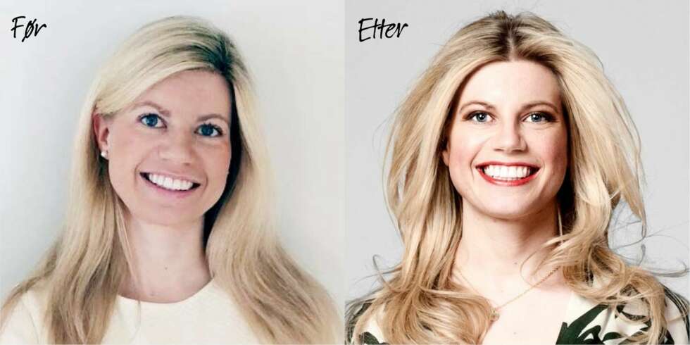 FØR OG ETTER: Til venstre: Sånn så Hanne ut før Kamilles makeover. Til høyre: Resultatet ble strålende! FØR OG ETTER: Til venstre: Sånn så Hanne ut før Kamilles makeover. Til høyre: Resultatet ble strålende!