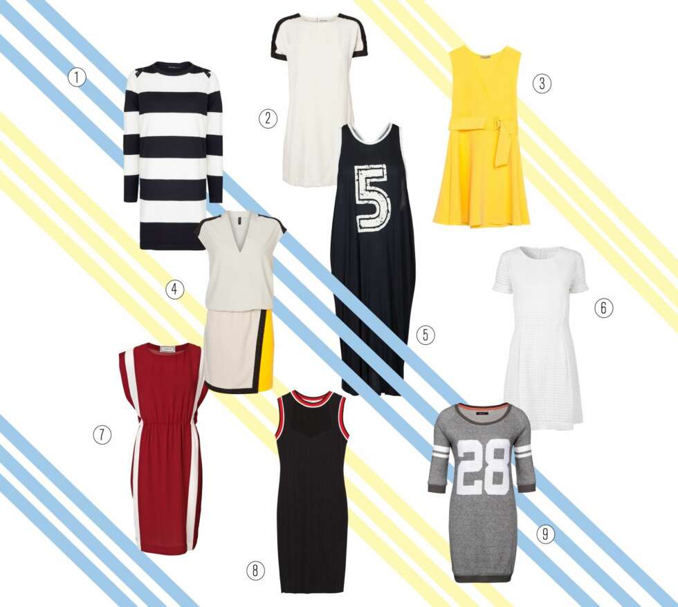 SPORTY CHIC: 1// Mango, kr 249. 2// Vero Moda, kr 400. 3// Zara, kr 399. 4// Y.a.s, kr 700. 5// Vila, kr 300. 6// InWear, kr 1499. 7// By Malene Birger, kr 2199. 8// Zara, kr 499. 9// New Yorker, kr 249. SPORTY CHIC: 1// Mango, kr 249. 2// Vero Moda, kr 400. 3// Zara, kr 399. 4// Y.a.s, kr 700. 5// Vila, kr 300. 6// InWear, kr 1499. 7// By Malene Birger, kr 2199. 8// Zara, kr 499. 9// New Yorker, kr 249.