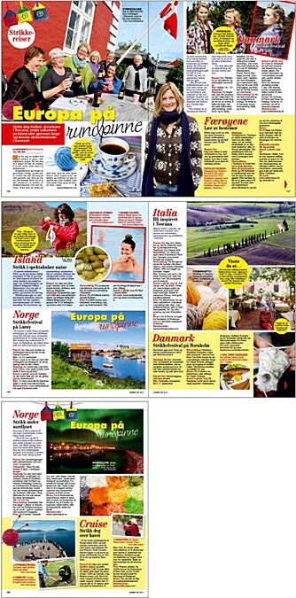 I Hjemmet nr. 22/2014 kan du lese om flere tematurer for strikkeglade, over en stor, femsiders reportasje. I Hjemmet nr. 22/2014 kan du lese om flere tematurer for strikkeglade, over en stor, femsiders reportasje.