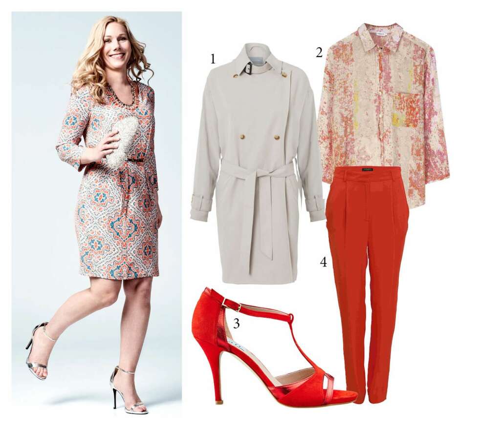 KARINA HAR PÅ SEG: Kjole fra Sinequanone/Zuzanna G, kr 1499, sko fra Zara, kr 650, veske fra Accessorize, kr 500, smykke fra Zuzanna G, kr 1999. PRODUKTFORSLAG: 1. Kåpe fra Samsøe Samsøe, kr 1999,
bluse fra Filippa K, kr 1200, sko fra Apair, kr 2099, bukse fra Bruuns Bazaar, kr 1200. KARINA HAR PÅ SEG: Kjole fra Sinequanone/Zuzanna G, kr 1499, sko fra Zara, kr 650, veske fra Accessorize, kr 500, smykke fra Zuzanna G, kr 1999. PRODUKTFORSLAG: 1. Kåpe fra Samsøe Samsøe, kr 1999,
bluse fra Filippa K, kr 1200, sko fra Apair, kr 2099, bukse fra Bruuns Bazaar, kr 1200.