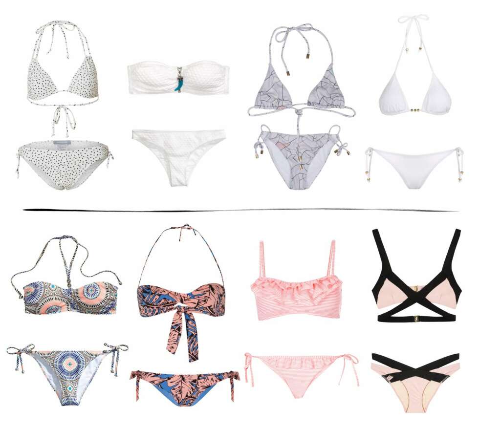 ØVERST FRA VENSTRE: Samsøe & Samsøe, kr 250 per del. H&M, kr 149 per del. Stine Goya, kr 1100. Accessorize, overdel kr 199, underdel kr 185. H&M, overdel kr 99, underdel kr 79. Zara, kr 179 per del. Gina Tricot, overdel kr 129, underdel kr 99. Agent Provocateur/Net-a-porter.com, overdel kr 1250, underdel kr 900. ØVERST FRA VENSTRE: Samsøe & Samsøe, kr 250 per del. H&M, kr 149 per del. Stine Goya, kr 1100. Accessorize, overdel kr 199, underdel kr 185. H&M, overdel kr 99, underdel kr 79. Zara, kr 179 per del. Gina Tricot, overdel kr 129, underdel kr 99. Agent Provocateur/Net-a-porter.com, overdel kr 1250, underdel kr 900.