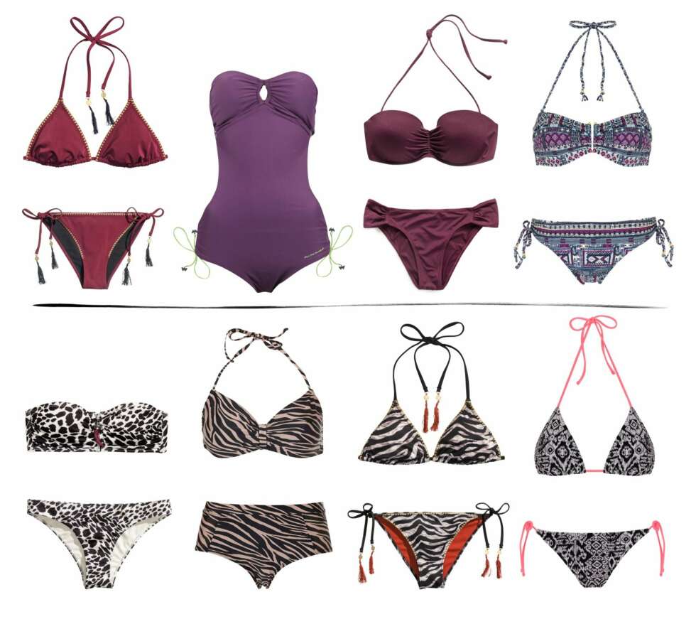 ØVERST FRA VENSTRE: H&M, kr 49 per del. Muchachomalo, kr 599. Mango, overdel kr 199, underdel kr 149. Monsoon, overdel kr 249, underdel kr 199. H&M; overdel kr 149, underdel kr 79. Gina Tricot, overdel kr 129, udnerdel kr 99. H&M, kkr 49 per del. Accessorize, overdel kr 199, udnerdel kr 185. ØVERST FRA VENSTRE: H&M, kr 49 per del. Muchachomalo, kr 599. Mango, overdel kr 199, underdel kr 149. Monsoon, overdel kr 249, underdel kr 199. H&M; overdel kr 149, underdel kr 79. Gina Tricot, overdel kr 129, udnerdel kr 99. H&M, kkr 49 per del. Accessorize, overdel kr 199, udnerdel kr 185.