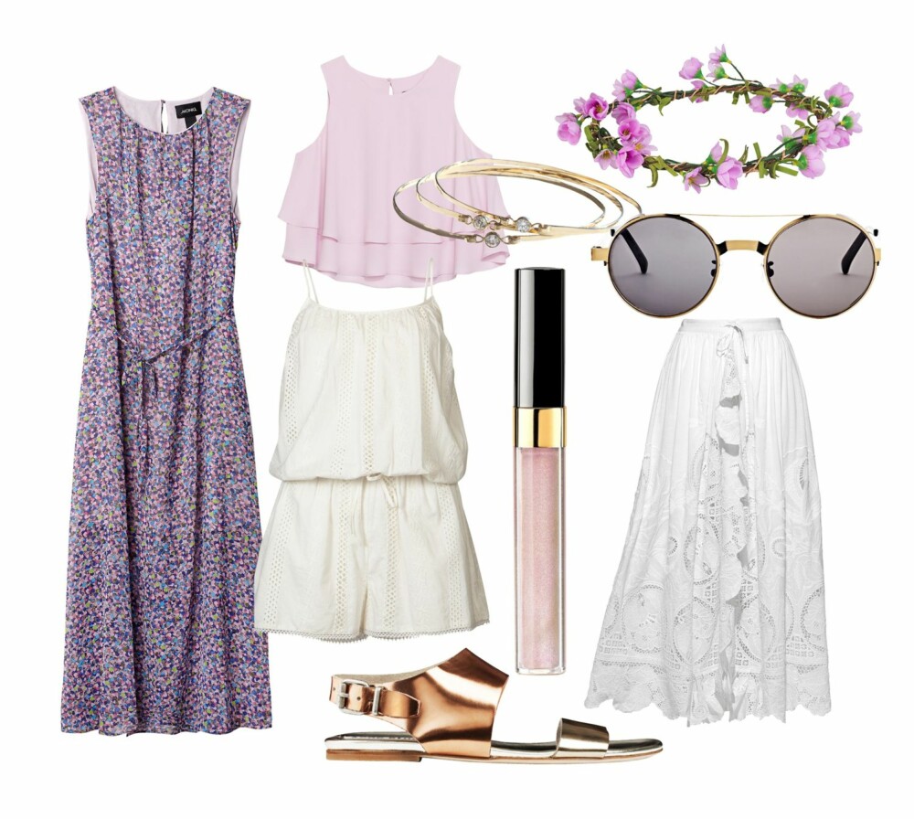 ANETTES HAGEFESTFAVORITTER: Kjole fra Monki, kr 350. Topp fra Zara, kr 279. Blomsterkrans fra Bik Bok, kr 80. Playsuit fra Vila, kr 350. Lipgloss i fargen Songe fra Chanel, kr 290. Solbriller fra FWSS, kr 2490. Sandaler fra Acne, kr 2295. Skjørt fra H&M, kr 799. ANETTES HAGEFESTFAVORITTER: Kjole fra Monki, kr 350. Topp fra Zara, kr 279. Blomsterkrans fra Bik Bok, kr 80. Playsuit fra Vila, kr 350. Lipgloss i fargen Songe fra Chanel, kr 290. Solbriller fra FWSS, kr 2490. Sandaler fra Acne, kr 2295. Skjørt fra H&M, kr 799.