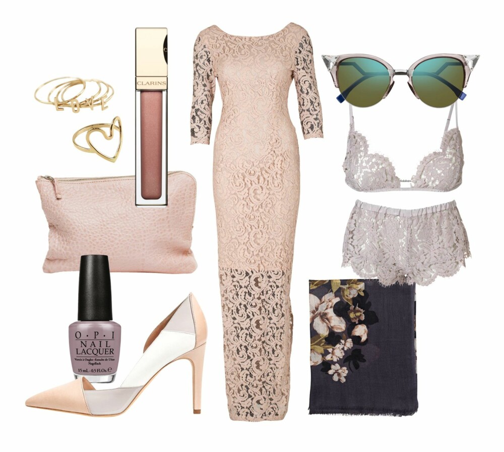 CECILIES BRYLLUPSFAVORITTER: Ringer fra The Hatters, kr 403 og 444. Gloss Prodige no 3 fra Clarins, kr 160. Lang kjole fra Dry Lake, kr 799. Solbriller fra Fendi, kr 4160. Clutch fra Cala & Jade, kr 1300. Undertøysett fra By Malene Birger, kr 1299. Neglelakk Taupless Beach fra OPI, kr 150. Pumps fra Boss Black, kr 2799. Skjerf fra By Malene Birger, kr 799. CECILIES BRYLLUPSFAVORITTER: Ringer fra The Hatters, kr 403 og 444. Gloss Prodige no 3 fra Clarins, kr 160. Lang kjole fra Dry Lake, kr 799. Solbriller fra Fendi, kr 4160. Clutch fra Cala & Jade, kr 1300. Undertøysett fra By Malene Birger, kr 1299. Neglelakk Taupless Beach fra OPI, kr 150. Pumps fra Boss Black, kr 2799. Skjerf fra By Malene Birger, kr 799.