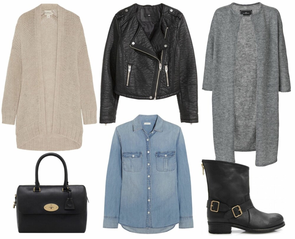 PERFEKT Å KOMBINERE SOMMERKLÆRNE MED: Cardigan fra DKNY, kr 1599. Bikerjakke i skinnimitasjon fra H&M, kr 499. Ullcardigan fra By Malene Birger, kr 2199. Del Ray fra Mulberry, kr 11 360. Denimskjorte fra J. Crew, kr 502. Boots fra Bianco, kr 1299. PERFEKT Å KOMBINERE SOMMERKLÆRNE MED: Cardigan fra DKNY, kr 1599. Bikerjakke i skinnimitasjon fra H&M, kr 499. Ullcardigan fra By Malene Birger, kr 2199. Del Ray fra Mulberry, kr 11 360. Denimskjorte fra J. Crew, kr 502. Boots fra Bianco, kr 1299.