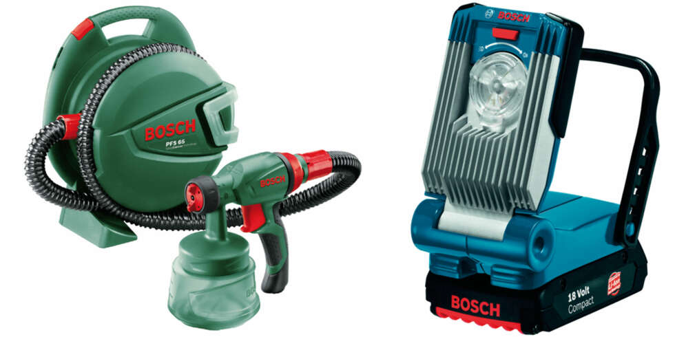 Bosch PFS 65 (venstre) og Bosch GLI VariLeED Bosch PFS 65 (venstre) og Bosch GLI VariLeED