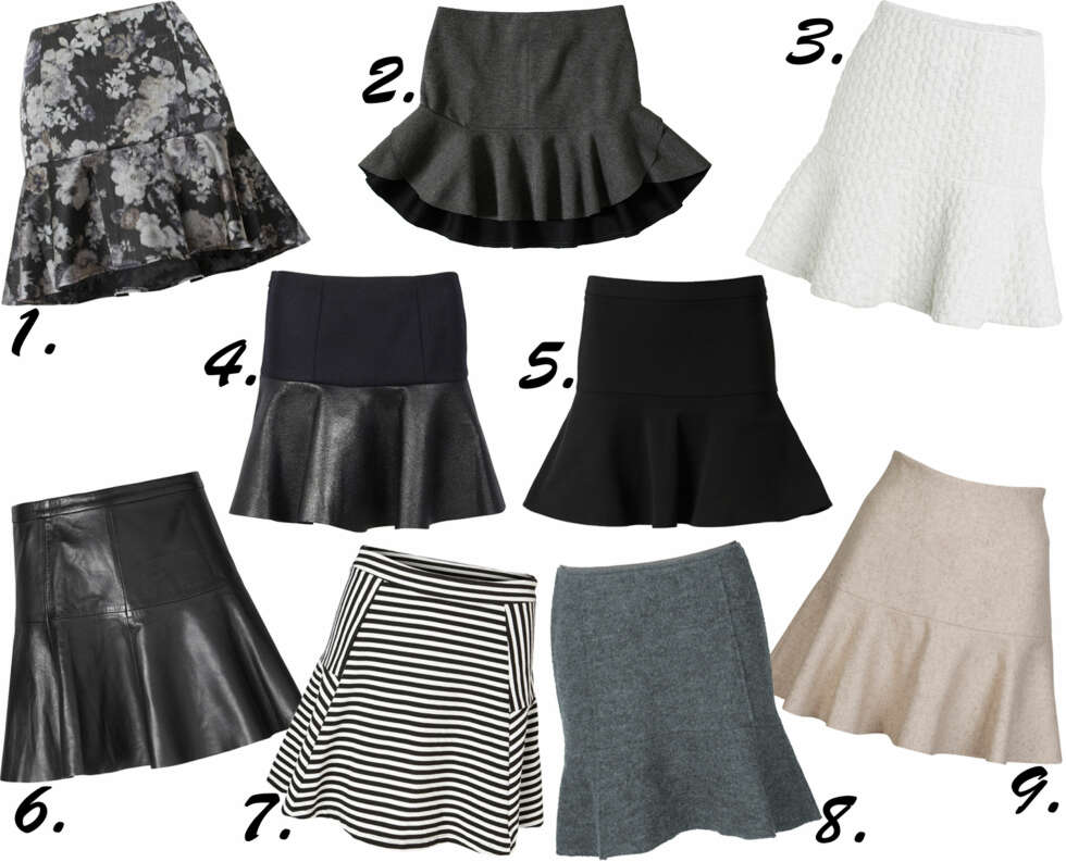 STRUTTESKJØRT: <b>1.</b> Sand, kr 1995. <b>2.</b> Notion 1.3/Nelly.com, kr 249. <b>3.</b> Lindex, kr 249. <b>4.</b> Designers Remix, kr 1600. <b>5.</b> MQ, kr 499. <b>6.</b> Mango, kr 699. <b>7.</b> Vero Moda, kr 280. <b>8.</b> InWear, kr 799. <b>9.</b> Bik Bok, kr 199. STRUTTESKJØRT: <b>1.</b> Sand, kr 1995. <b>2.</b> Notion 1.3/Nelly.com, kr 249. <b>3.</b> Lindex, kr 249. <b>4.</b> Designers Remix, kr 1600. <b>5.</b> MQ, kr 499. <b>6.</b> Mango, kr 699. <b>7.</b> Vero Moda, kr 280. <b>8.</b> InWear, kr 799. <b>9.</b> Bik Bok, kr 199.