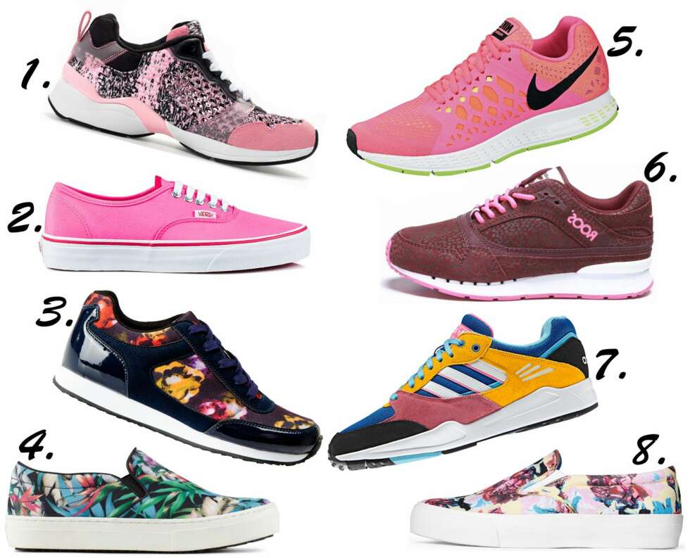 FARGEKLATTER: <b>1.</b> Zara, kr 599. <b>2.</b> Vans/Nelly.com, kr 699. <b>3.</b> H&M, kr 299. <b>4.</b> Aldo, kr 599. <b>5.</b> Nike, kr 999. <b>6.</b> Kangaroos, kr 1399. <b>7.</b> Adidas Originals, kr 1000. <b>8.</b> Asos.com, kr 296. FARGEKLATTER: <b>1.</b> Zara, kr 599. <b>2.</b> Vans/Nelly.com, kr 699. <b>3.</b> H&M, kr 299. <b>4.</b> Aldo, kr 599. <b>5.</b> Nike, kr 999. <b>6.</b> Kangaroos, kr 1399. <b>7.</b> Adidas Originals, kr 1000. <b>8.</b> Asos.com, kr 296.