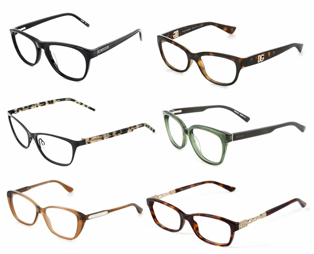 DAMEBRILLER: Øverst fra venstre: Karl Lagerfeld, kr 1995. Dolce & Gabbana, kr 2290. Bruuns Bazaar, kr 1795. Replay, kr 1595. Ralph Lauren, kr 2140. Bvlgari, kr 3640. DAMEBRILLER: Øverst fra venstre: Karl Lagerfeld, kr 1995. Dolce & Gabbana, kr 2290. Bruuns Bazaar, kr 1795. Replay, kr 1595. Ralph Lauren, kr 2140. Bvlgari, kr 3640.