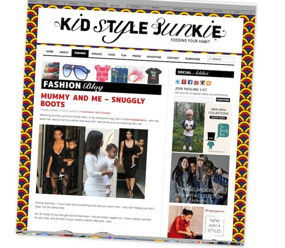 KID STYLE JUNKIEN: Nettsiden som allere i overskriften skriver "Feeding your habit" handler om barnemote, hvordan kopiere kjendis-barn sine klær og generelle klestips for barn. KID STYLE JUNKIEN: Nettsiden som allere i overskriften skriver "Feeding your habit" handler om barnemote, hvordan kopiere kjendis-barn sine klær og generelle klestips for barn.