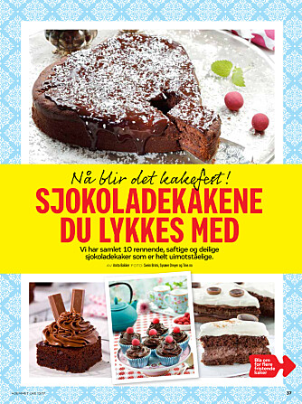 DEILIGE KAKER: Gled deg til Hjemmet uke 13! Her har vi samlet 10 rennende og fristende sjokoladekakeoppskrifter. DEILIGE KAKER: Gled deg til Hjemmet uke 13! Her har vi samlet 10 rennende og fristende sjokoladekakeoppskrifter.