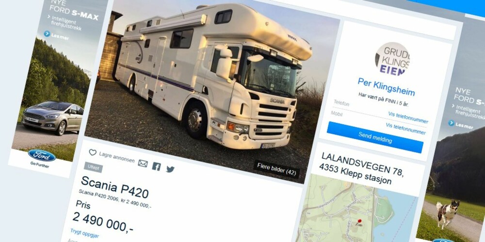 BO(LASTE)BIL: Scania-lastebil med boenhet med to etasjer, fire soverom, bad og eget verksted var den nest mest besøkte bilannonsen på finn.no i fjor. BO(LASTE)BIL: Scania-lastebil med boenhet med to etasjer, fire soverom, bad og eget verksted var den nest mest besøkte bilannonsen på finn.no i fjor.