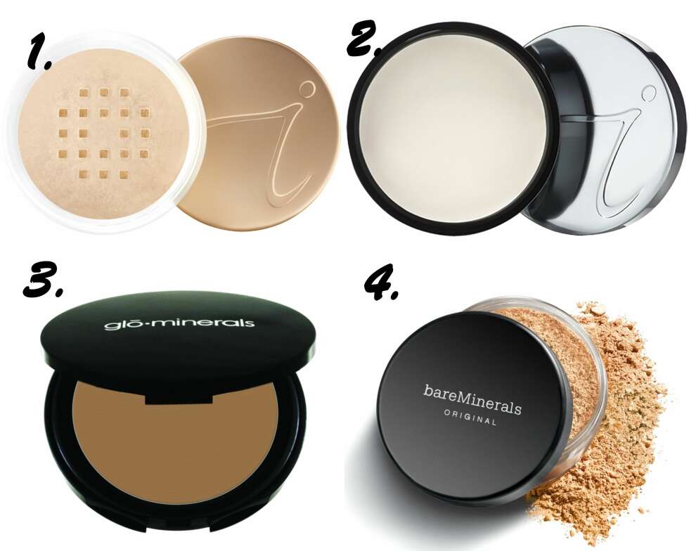 MINERALSMINKE: 1. Amazing Base Loose Powder fra Jane Iredale, kr 525, 2. Absense Oil Control Primer kr 525, 3. Pressed Base Mineral Foundation fra Glo Minerals, kr 480., 4. Original Foundation fra BareMinerals, kr 395. MINERALSMINKE: 1. Amazing Base Loose Powder fra Jane Iredale, kr 525, 2. Absense Oil Control Primer kr 525, 3. Pressed Base Mineral Foundation fra Glo Minerals, kr 480., 4. Original Foundation fra BareMinerals, kr 395.