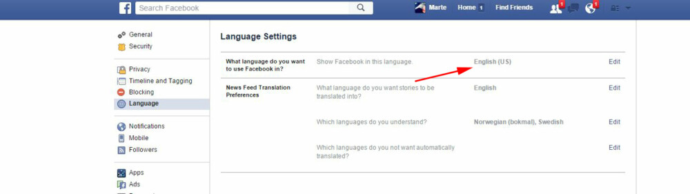 FACEBOOK GRAPH SEARCH: Funksjonen blir automatisk aktivert i søkefeltet på Facebook når du bytter språk fra norsk til engelsk. SKJERMDUMP: Facebook.com FACEBOOK GRAPH SEARCH: Funksjonen blir automatisk aktivert i søkefeltet på Facebook når du bytter språk fra norsk til engelsk. SKJERMDUMP: Facebook.com