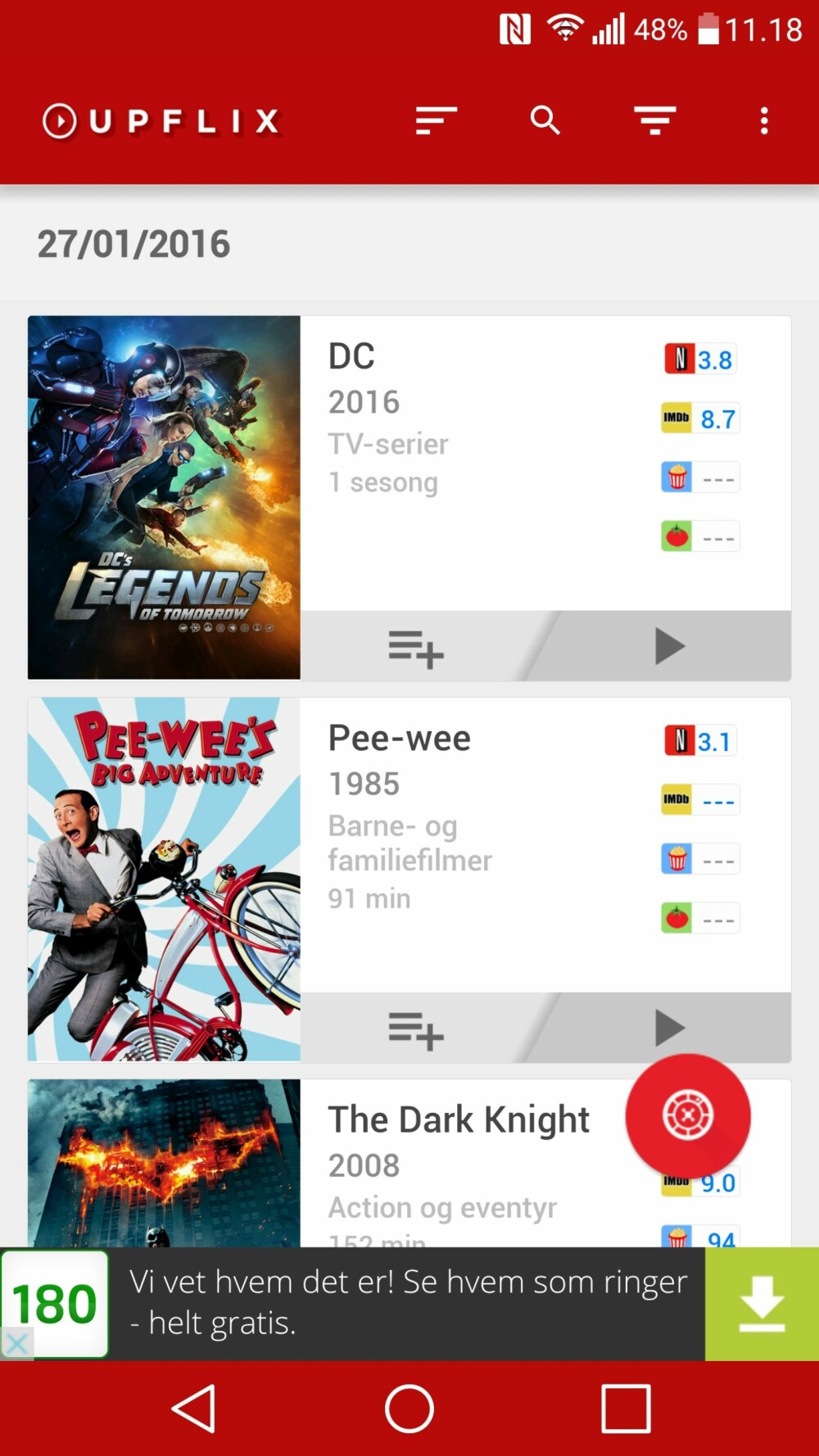 MOBIL-VARSEL: Upflix er en app for Android og iOS og kan gi deg varsel på mobilen hver gang Netflix legger til noe nytt. MOBIL-VARSEL: Upflix er en app for Android og iOS og kan gi deg varsel på mobilen hver gang Netflix legger til noe nytt.