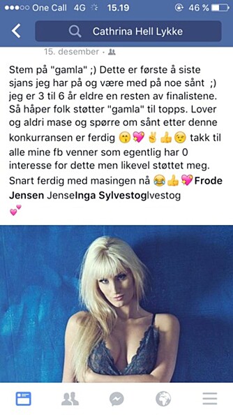 Cathrina drev aktiv og humørfylt valgkamp på facebook. Cathrina drev aktiv og humørfylt valgkamp på facebook.