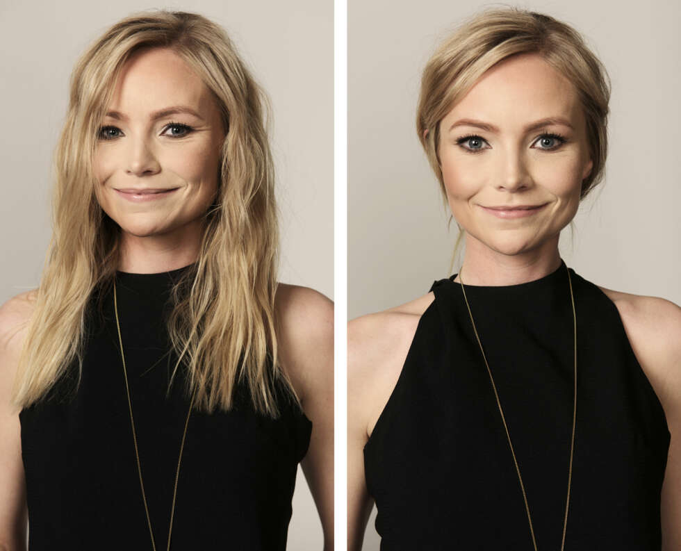 SMINKE OG HÅR: Frisør og makeupstylist Christine Mellem lysnet håret til Tone, og la en naturlig sminke med lys rosa blush og litt solpudder. SMINKE OG HÅR: Frisør og makeupstylist Christine Mellem lysnet håret til Tone, og la en naturlig sminke med lys rosa blush og litt solpudder.