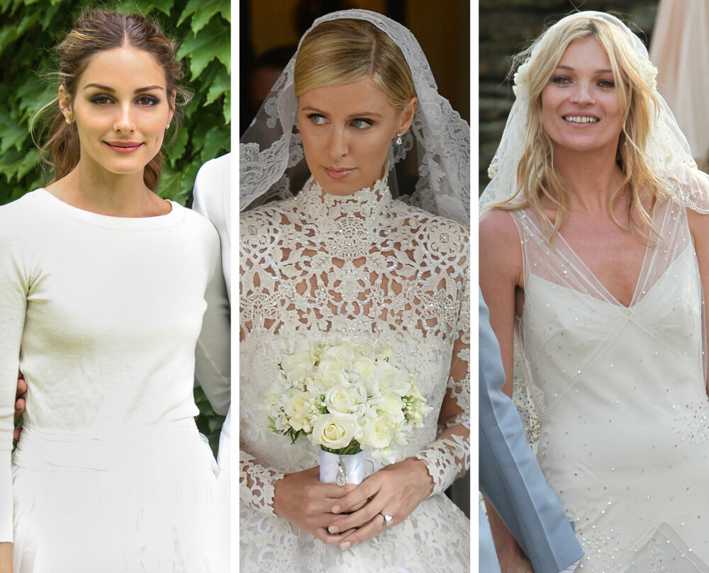 BRYLLUPSFRISYRER: Det kan være vanskelig å bestemme seg for hvilken frisyre du burde gå for på den store dagen. Du kan jo la deg inspirere av disse tre frisyrene (f.v.): Olivia Palermo med lav hestehale, Nicky Hilton med stram knute i nakken og Kate Moss med løst bohemaktig hår. BRYLLUPSFRISYRER: Det kan være vanskelig å bestemme seg for hvilken frisyre du burde gå for på den store dagen. Du kan jo la deg inspirere av disse tre frisyrene (f.v.): Olivia Palermo med lav hestehale, Nicky Hilton med stram knute i nakken og Kate Moss med løst bohemaktig hår.