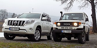 NY MOTOR: Toyota Land Cruiser kommer med ny og mer effektiv motor med sekstrinns automat. Bilder viser Toyota Land Cruiser 1986 og 2014. FOTO: Petter Handeland NY MOTOR: Toyota Land Cruiser kommer med ny og mer effektiv motor med sekstrinns automat. Bilder viser Toyota Land Cruiser 1986 og 2014. FOTO: Petter Handeland