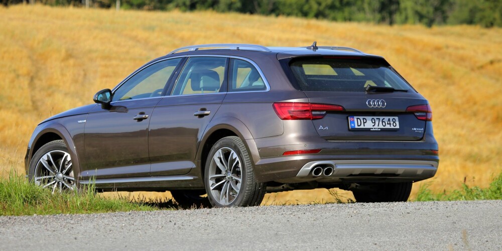 SUV NOK: Firehjulsdrift og den ekstra bakkeklaringen på 3,4 cm gjør at Audi A4 Allroad er SUV nok for de aller fleste. SUV NOK: Firehjulsdrift og den ekstra bakkeklaringen på 3,4 cm gjør at Audi A4 Allroad er SUV nok for de aller fleste.