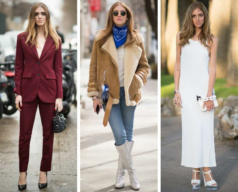EINARSDÓTTIR SINE FAVORITTANTREKK (f.v.): Chiara på vei inn til Couture Fashion Week i en burgunderfarget dressbukse med matchende jakke fra Dior stylet med sesongens must have - den lille håndvesken og en superkul headpiece som ingen andre sannsynligvis hadde klart å komme unna med. Det er dette jeg snakker om – så enkelt, men så usannsynlig kult og fargerikt! ACNE: Chiara i klassiske jeans og shearlingjakke fra Acne stylet med Saint Laurent boots i glitter, en kul bandana i halsen og mørke solbriller. Det perfekte eksempelet på hvordan hun henter opp trendelementer som her fra 70-tallet og gjør de til en del av sin egen stil. I CANNES: Jeg elsker looken hun hadde under Filmfestivalen i Cannes tidligere i år. Så enkelt, men så stilig. Spot on i sesongens trendy helhvitt signert Calvin Klein med enkelt tilbehør. EINARSDÓTTIR SINE FAVORITTANTREKK (f.v.): Chiara på vei inn til Couture Fashion Week i en burgunderfarget dressbukse med matchende jakke fra Dior stylet med sesongens must have - den lille håndvesken og en superkul headpiece som ingen andre sannsynligvis hadde klart å komme unna med. Det er dette jeg snakker om – så enkelt, men så usannsynlig kult og fargerikt! ACNE: Chiara i klassiske jeans og shearlingjakke fra Acne stylet med Saint Laurent boots i glitter, en kul bandana i halsen og mørke solbriller. Det perfekte eksempelet på hvordan hun henter opp trendelementer som her fra 70-tallet og gjør de til en del av sin egen stil. I CANNES: Jeg elsker looken hun hadde under Filmfestivalen i Cannes tidligere i år. Så enkelt, men så stilig. Spot on i sesongens trendy helhvitt signert Calvin Klein med enkelt tilbehør.