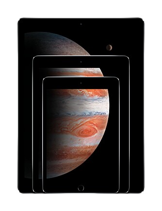 FAMILIEN: Apple har nå iPad-er i tre størrelser. iPad Pro er nykommeren med 12,9 tommer skjerm. FAMILIEN: Apple har nå iPad-er i tre størrelser. iPad Pro er nykommeren med 12,9 tommer skjerm.