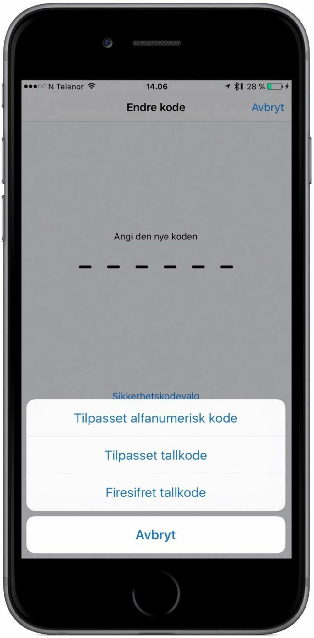 SIKRERE: Du kan sikre telefonen med kode som er enda vanskeligere å gjette. SIKRERE: Du kan sikre telefonen med kode som er enda vanskeligere å gjette.