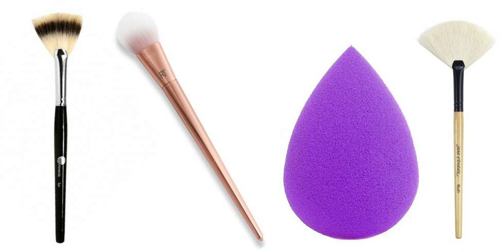 TIL HIGHLIGHTER (f.v.): Glo Minerals Brush Fan, kr 365. Real Techniques Bold Metals - Tapered Blush Brush, kr 349. Beautyblender, kr 224. Jane Iredale White Fan Brush, kr 245. TIL HIGHLIGHTER (f.v.): Glo Minerals Brush Fan, kr 365. Real Techniques Bold Metals - Tapered Blush Brush, kr 349. Beautyblender, kr 224. Jane Iredale White Fan Brush, kr 245.