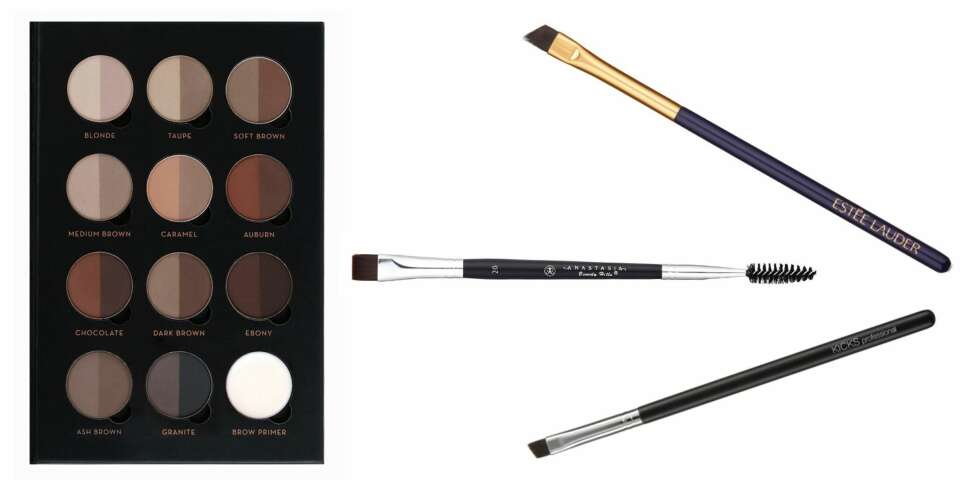 TIL ØYENBRYN (f.v.): Anastasia Brow Pro Palette, kr 895. Estée Lauder Eyeliner/Brow Brush, kr 210. Anastasia Brush Duo Brow Liner #20, kr 245. Kicks Professional Eyebrow Brush, kr 99. TIL ØYENBRYN (f.v.): Anastasia Brow Pro Palette, kr 895. Estée Lauder Eyeliner/Brow Brush, kr 210. Anastasia Brush Duo Brow Liner #20, kr 245. Kicks Professional Eyebrow Brush, kr 99.