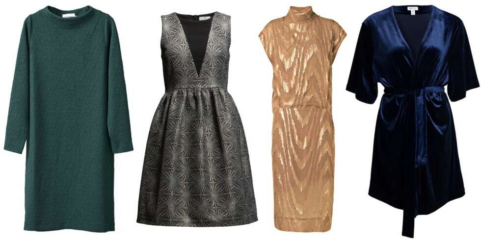 SØYLE (f.v.): Ganni Perry Dress, kr 1199. Day Day Trick Dress, kr 3199. By Malene Birger Astancia Dress, kr 3799. NLY One AH Velvet Glam Kimono, kr 349. SØYLE (f.v.): Ganni Perry Dress, kr 1199. Day Day Trick Dress, kr 3199. By Malene Birger Astancia Dress, kr 3799. NLY One AH Velvet Glam Kimono, kr 349.